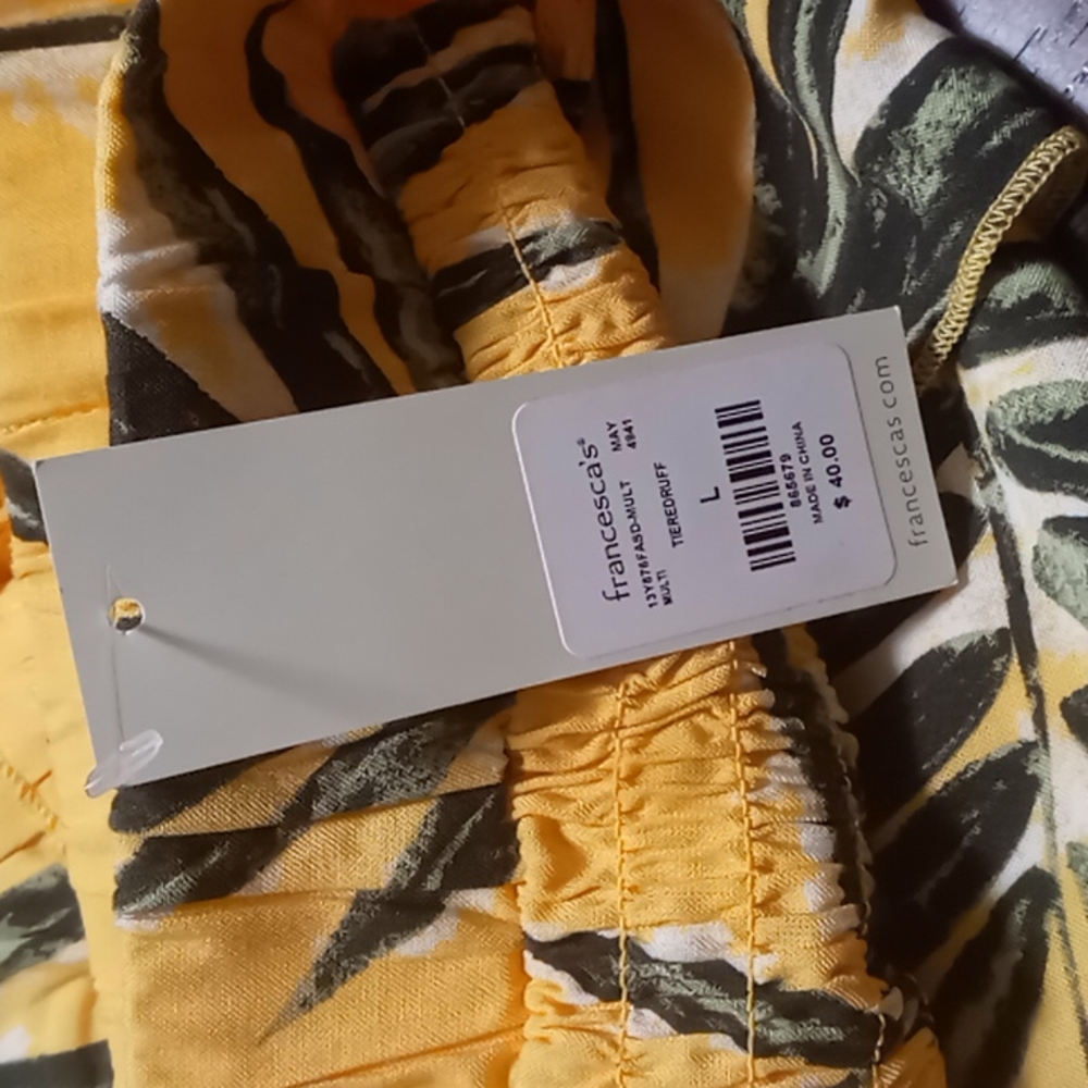 🆕🌴Island Tiered Palm Tree Mini Skirt By Francesca's Sz Large NWT☀️ - Picture 6 of 9